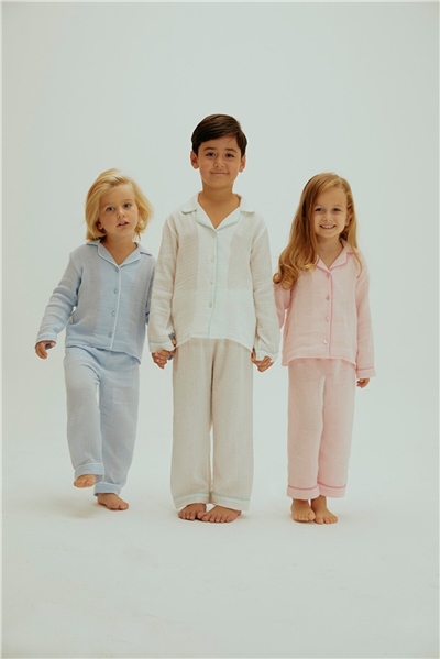 Erkek Çocuk Organik Pamuk Müslin Pijama Takımı