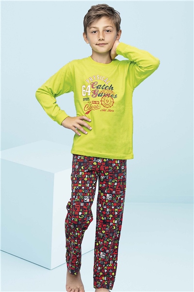 PijamalarHMD 5241 Erkek Çocuk Pijama Takımı-Sarı | Pijamapazari.comHMD 5241 Erkek Çocuk Pijama Takımı-Sarı